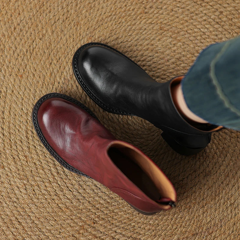 "Tacchi Corti" – Leather Ankle Boots By Enzo Bellari®