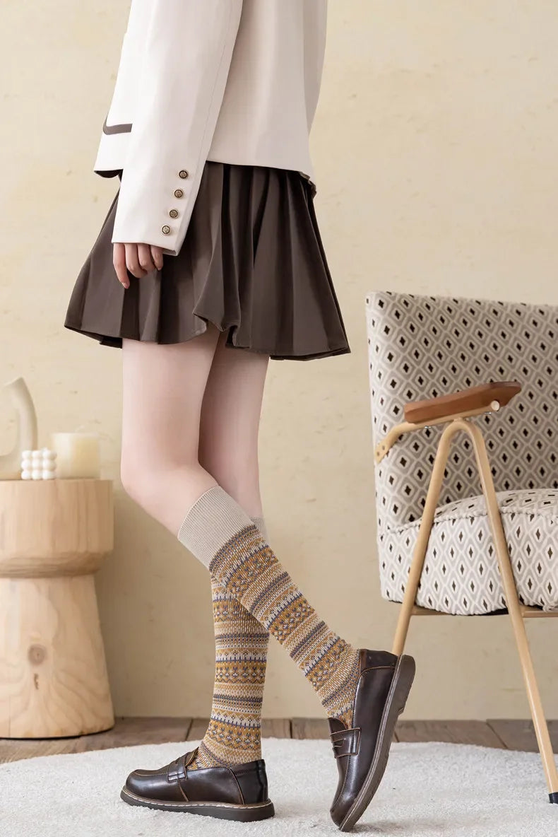 "Onda di Seta" – Ethnic Striped Knee Socks By Enzo Bellari®