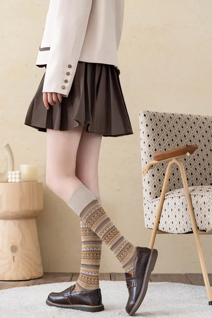 "Onda di Seta" – Ethnic Striped Knee Socks By Enzo Bellari®