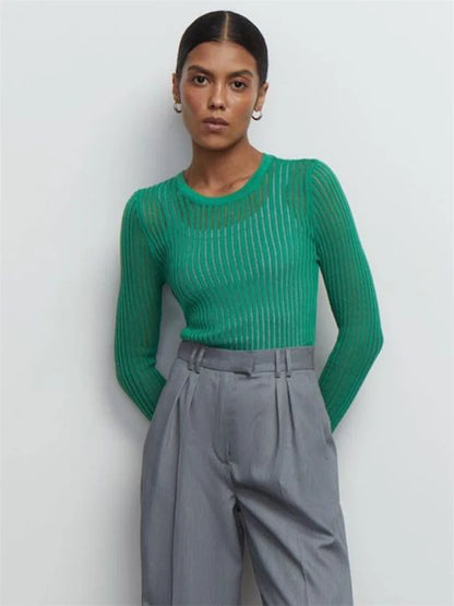 "Onda di Seta" – Ribbed Knit Pullover By Enzo Bellari®