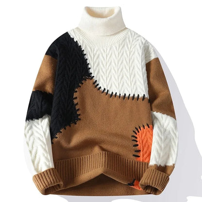 "Luna Dorata" – Patchwork Turtleneck Sweater By Enzo Bellari®