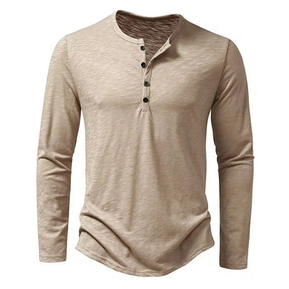 "Collo Naturale" – Cotton Henley Shirt By Enzo Bellari®