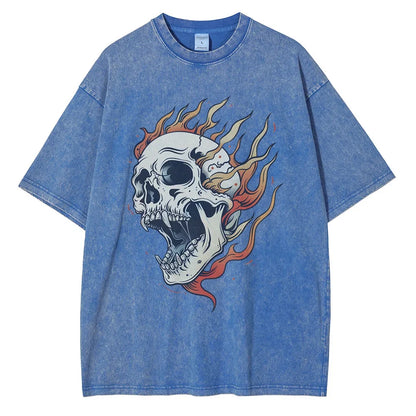 "Fiamma Nera" – Flame Skull Cotton Tee By Enzo Bellari®