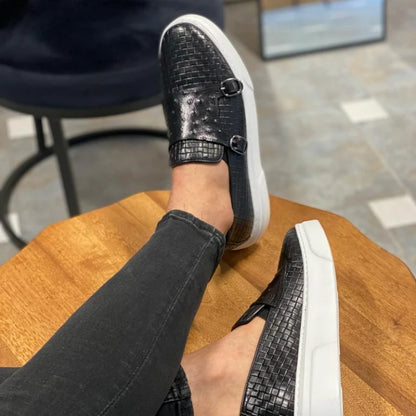 "Cielo Stellato" – Casual Double Buckle Sneakers By Enzo Bellari®