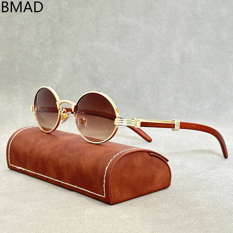 "Legno Antico" – Wooden Oval Sunglasses By Enzo Bellari®