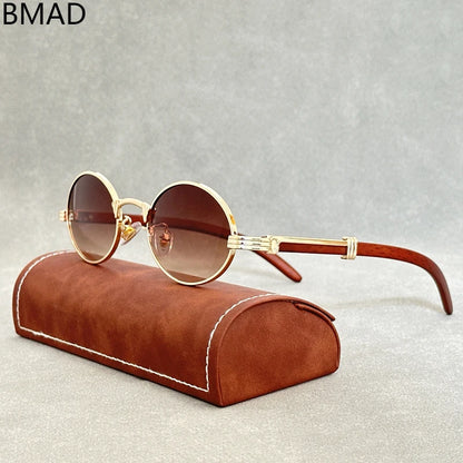 "Legno Antico" – Wooden Oval Sunglasses By Enzo Bellari®