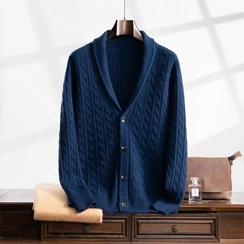 "Nodo Classico" – Knitted V-Neck Cardigan By Enzo Bellari®