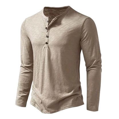 "Collo Naturale" – Cotton Henley Shirt By Enzo Bellari®