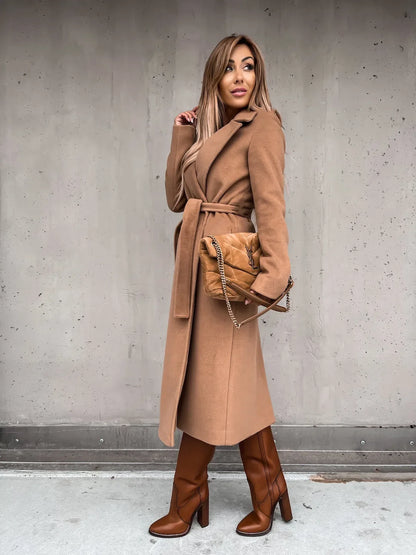 "Sole di Capri" – V-Neck Woolen Overcoat By Enzo Bellari®