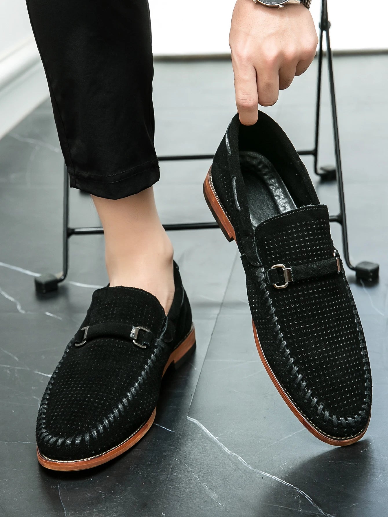 "Sole di Capri" – Perforated Leather Casual Shoes By Enzo Bellari®