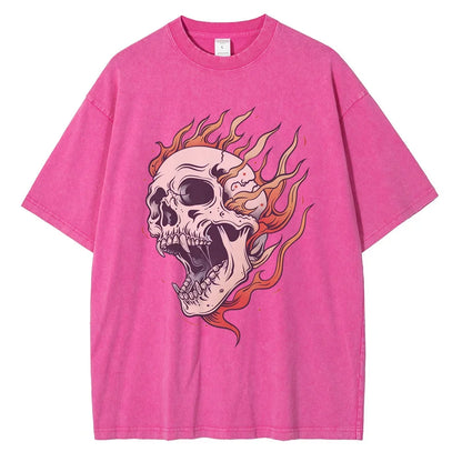 "Fiamma Nera" – Flame Skull Cotton Tee By Enzo Bellari®