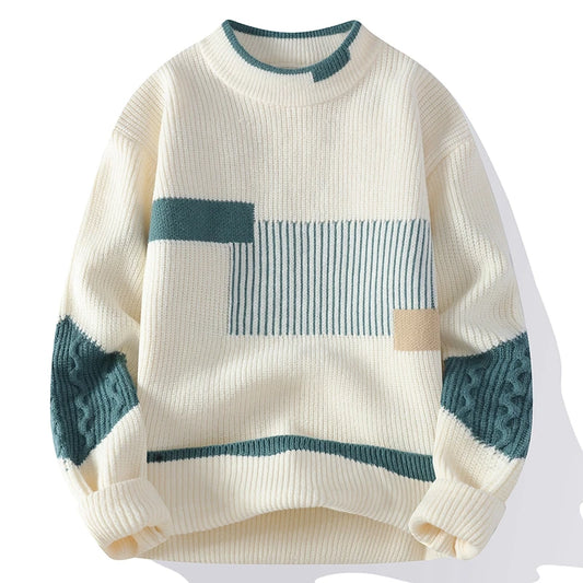"Trama Mista" – Patchwork Knit Sweater By Enzo Bellari®
