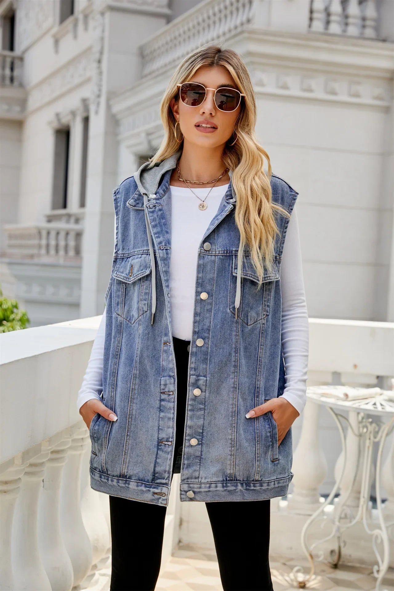 "Trama Retrò" – Denim Vest Jacket By Enzo Bellari®
