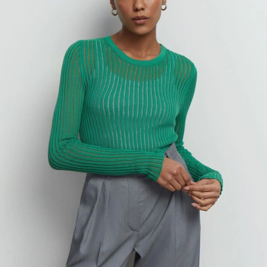 "Onda di Seta" – Ribbed Knit Pullover By Enzo Bellari®