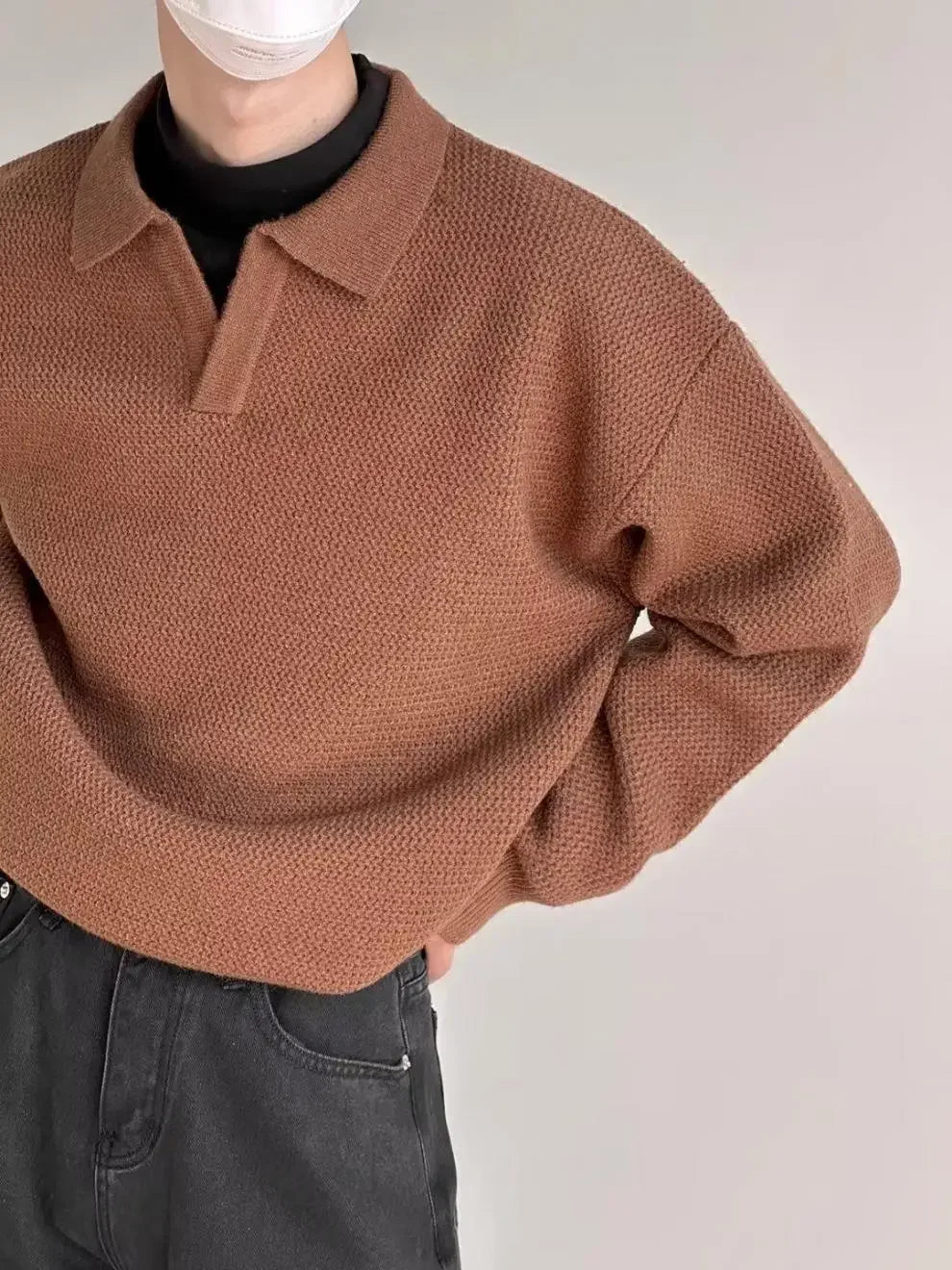 "Nodo Coreano" – Lapel Polo Sweater By Enzo Bellari®