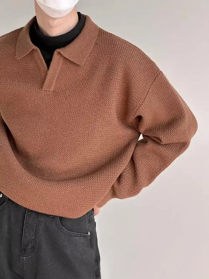 "Nodo Coreano" – Lapel Polo Sweater By Enzo Bellari®