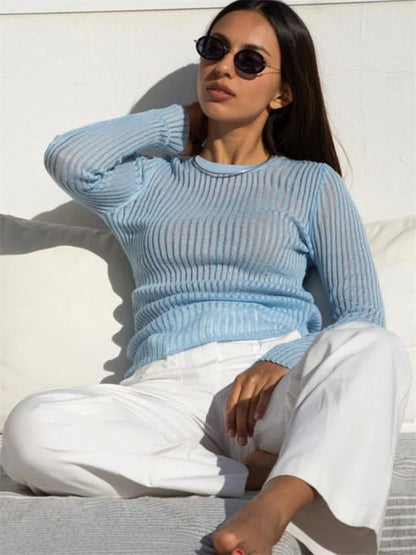 "Onda di Seta" – Ribbed Knit Pullover By Enzo Bellari®