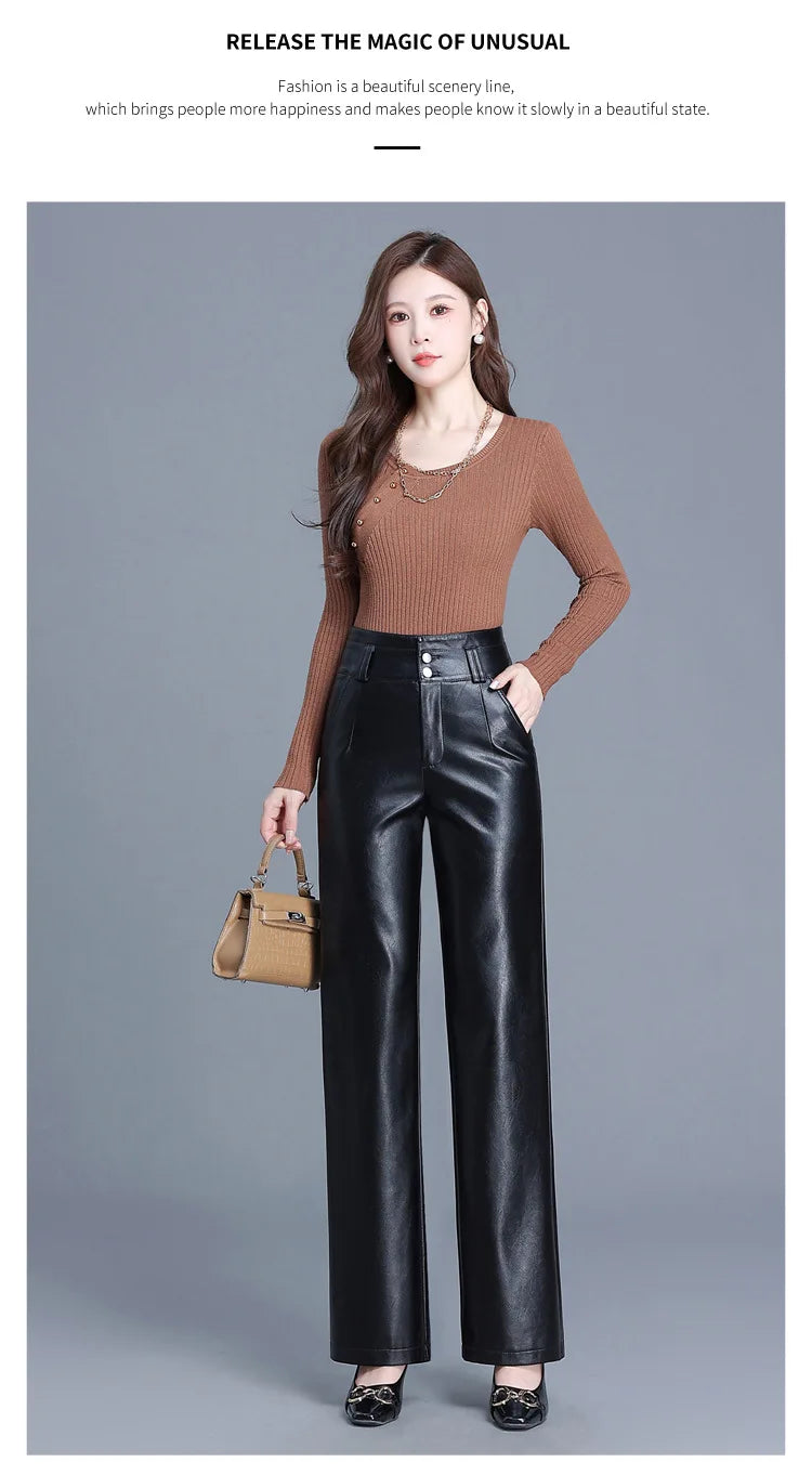 "Cintura Nera" – High Waist PU Pants By Enzo Bellari®