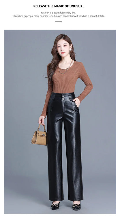 "Cintura Nera" – High Waist PU Pants By Enzo Bellari®