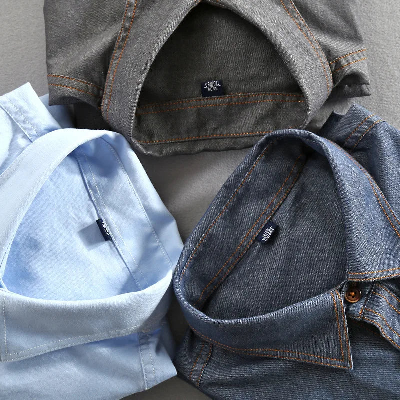 "Camicia Blu" – Denim Sleeve Shirt By Enzo Bellari®