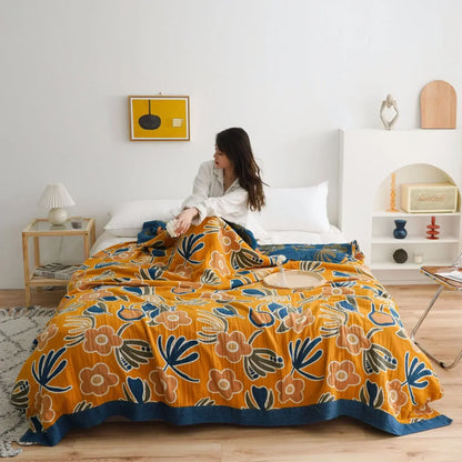 "Vento Lieve" – Cotton Gauze Throw Blanket By Enzo Bellari®