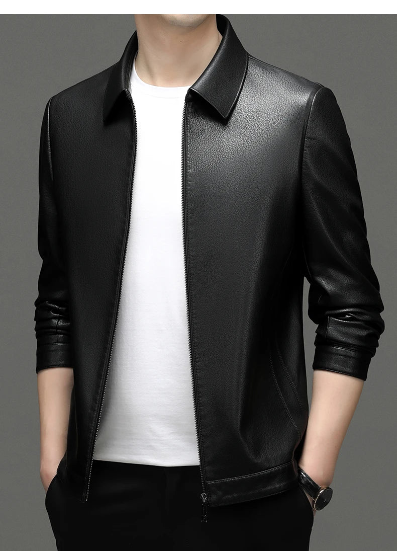 "Aria di Marzo" – Leather Polo Jacket By Enzo Bellari®