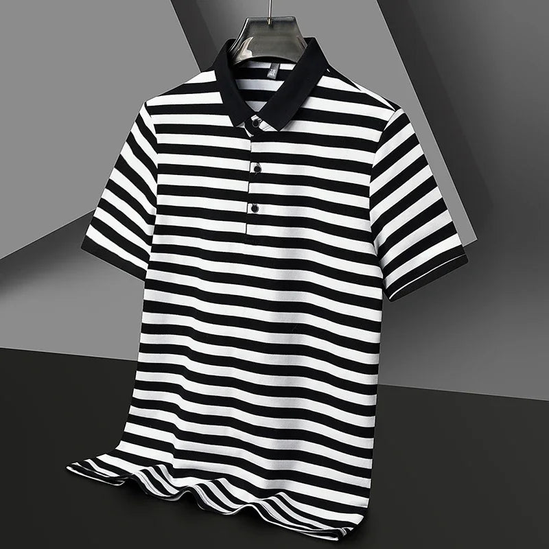 "Vera Luce" – Striped Cotton Polo Shirt By Enzo Bellari®