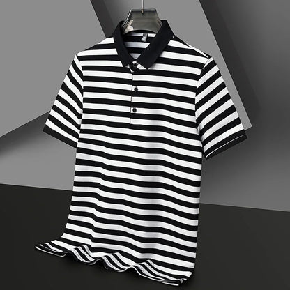 "Vera Luce" – Striped Cotton Polo Shirt By Enzo Bellari®