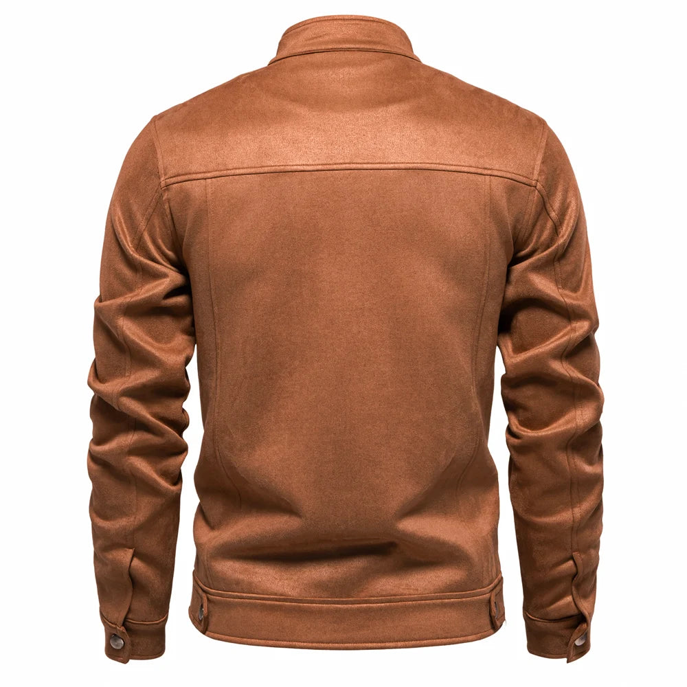 "Aria Serenata" – Stand Collar Suede Leather Jacket By Enzo Bellari®