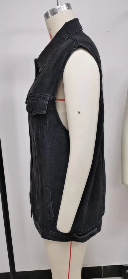 "Trama Retrò" – Denim Vest Jacket By Enzo Bellari®