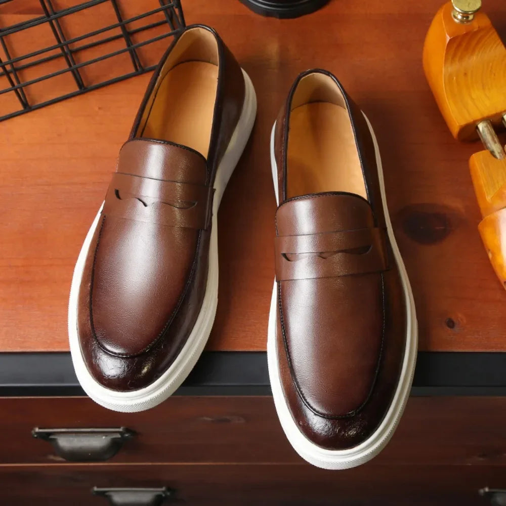 "Cammino Elegante" – Leather Casual Loafers By Enzo Bellari®