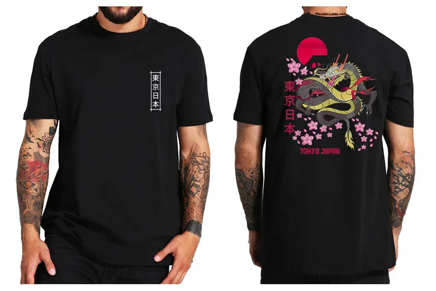 "Luna Dorata" – Dragon Japanese Back Print T-shirt By Enzo Bellari®