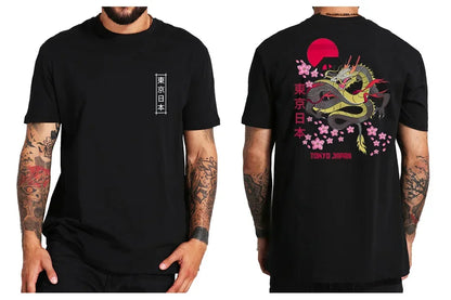 "Luna Dorata" – Dragon Japanese Back Print T-shirt By Enzo Bellari®