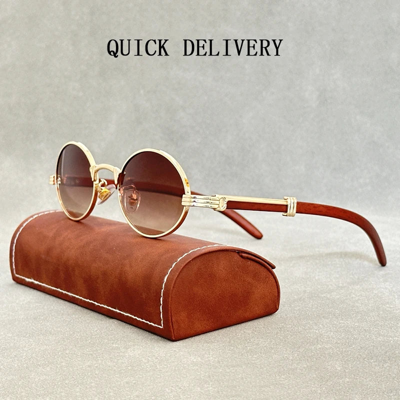 "Legno Antico" – Wooden Oval Sunglasses By Enzo Bellari®