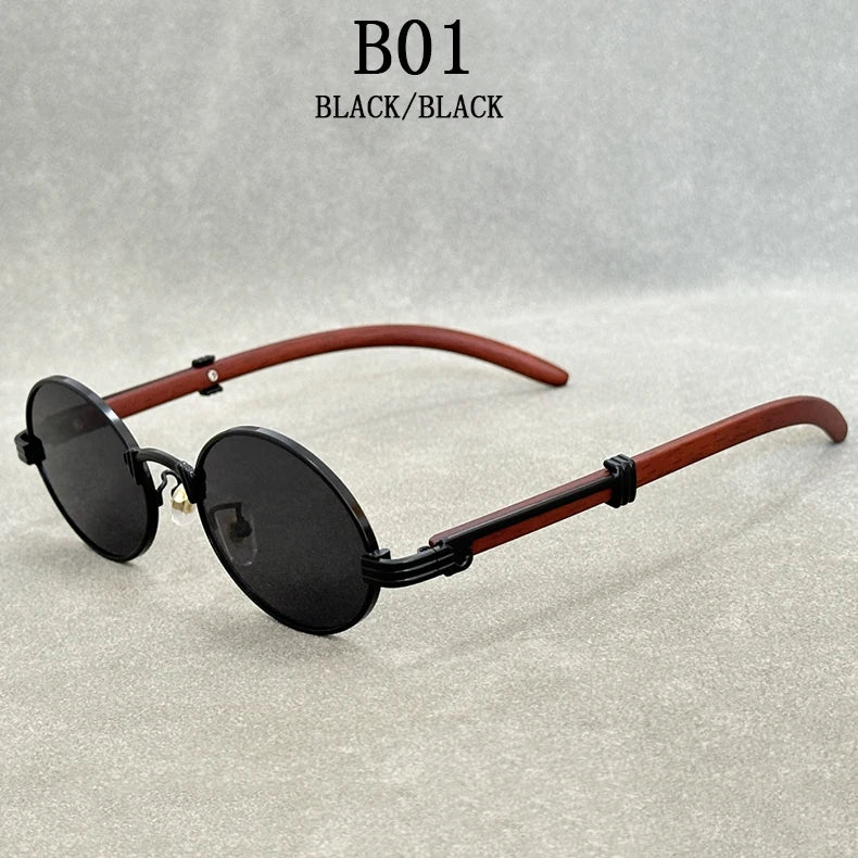 "Legno Antico" – Wooden Oval Sunglasses By Enzo Bellari®