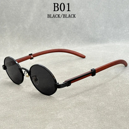 "Legno Antico" – Wooden Oval Sunglasses By Enzo Bellari®
