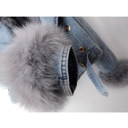 "Pelliccia Scura" – Denim Fox Fur Jacket By Enzo Bellari®
