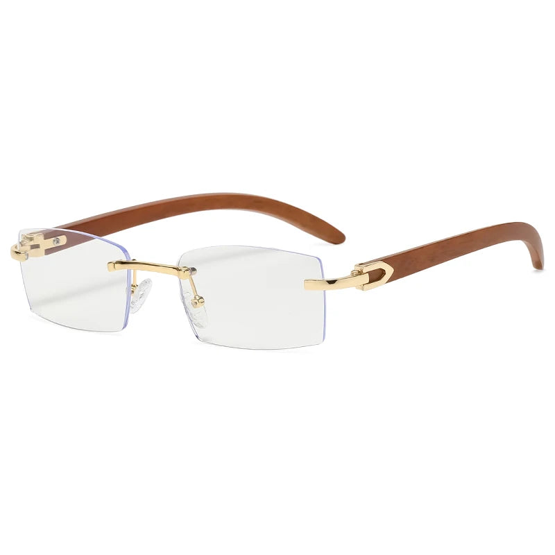 "Luna Dorata" – Rimless Rectangle Sunglasses By Enzo Bellari®