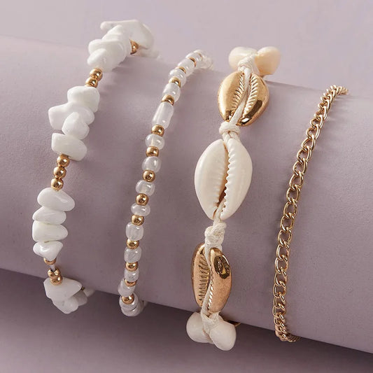 "Lusso Elegante" – Boho Shell Anklet Set By Enzo Bellari®