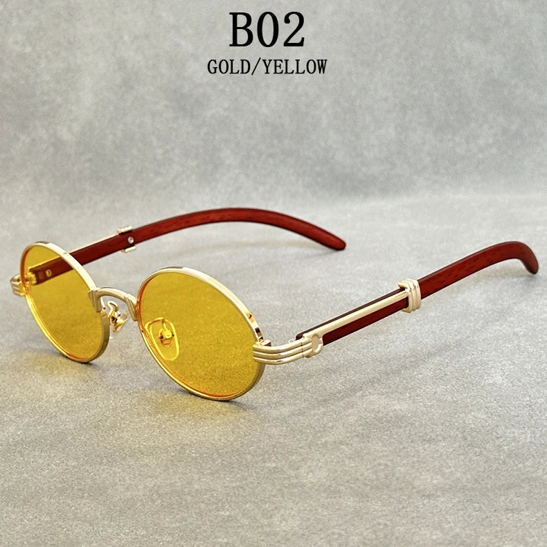 "Legno Antico" – Wooden Oval Sunglasses By Enzo Bellari®