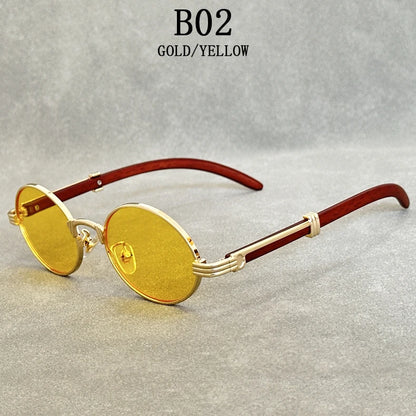 "Legno Antico" – Wooden Oval Sunglasses By Enzo Bellari®