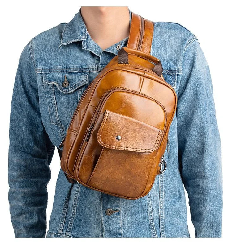 "Strada Vecchia" – Leather Retro Backpack By Enzo Bellari®