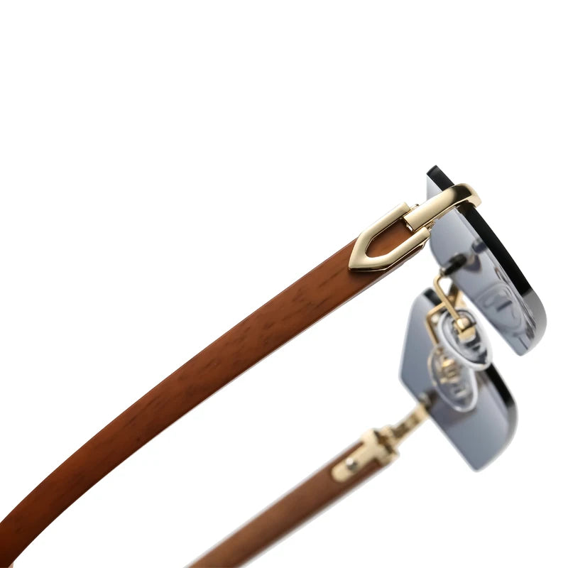 "Luna Dorata" – Rimless Rectangle Sunglasses By Enzo Bellari®