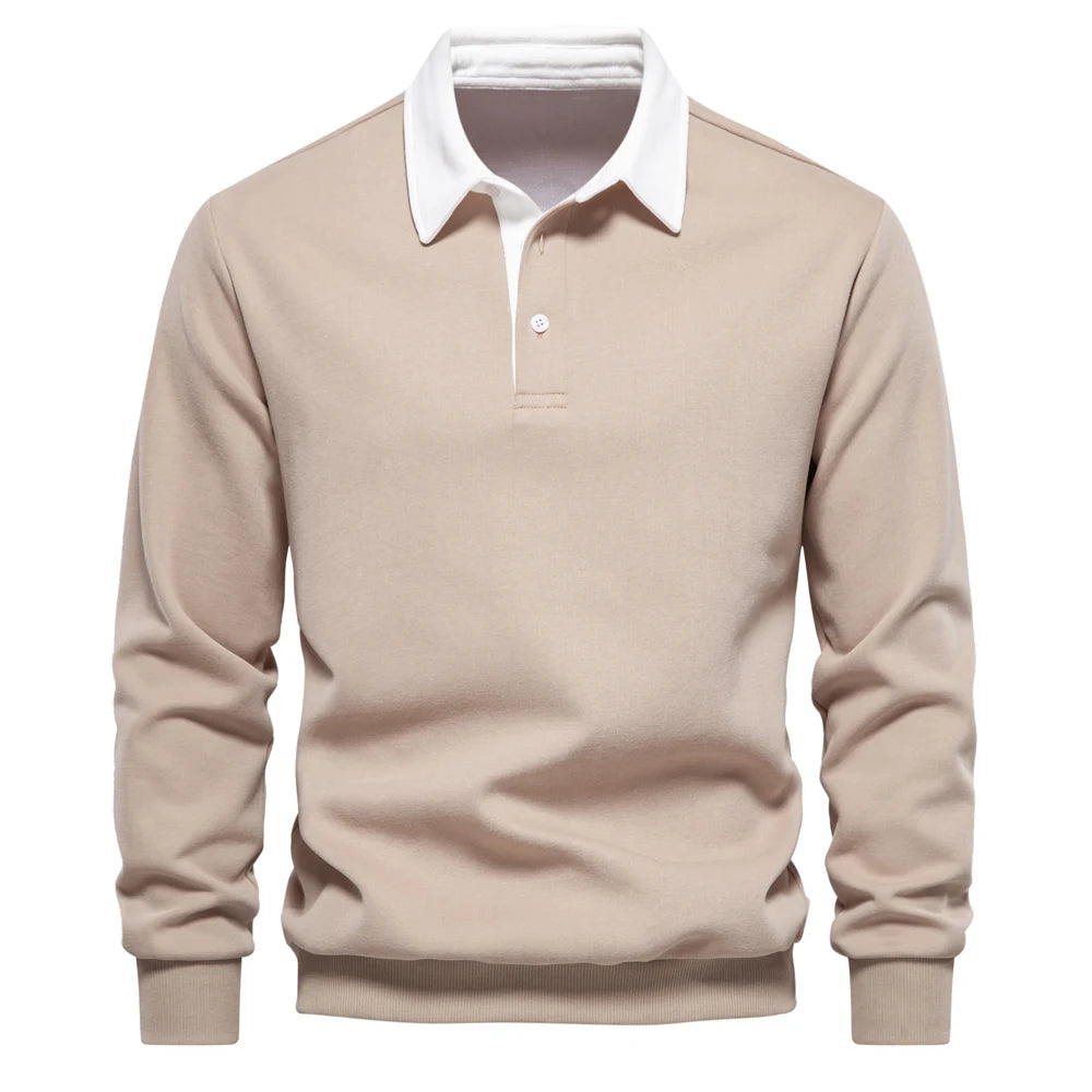 "Sole di Capri" – Polo Neck Cotton Sweatshirt By Enzo Bellari®