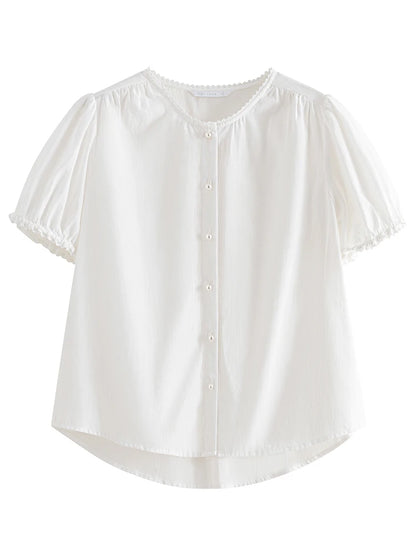 "La Pizzo" – Lace Puff Sleeve Blouse By Enzo Bellari®