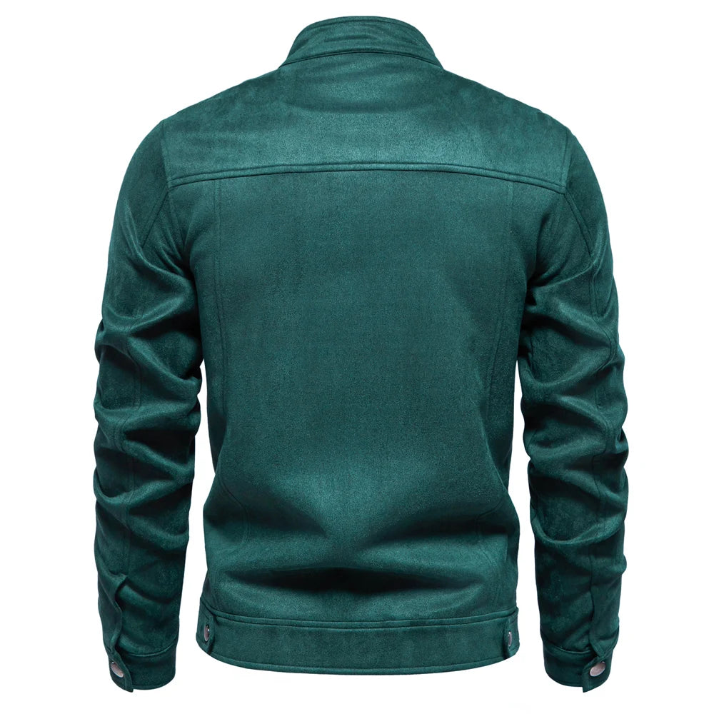 "Aria Serenata" – Stand Collar Suede Leather Jacket By Enzo Bellari®