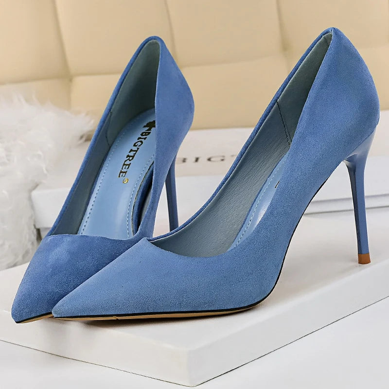 "Luce di Mare" – Suede Pointed Toe Heels By Enzo Bellari®