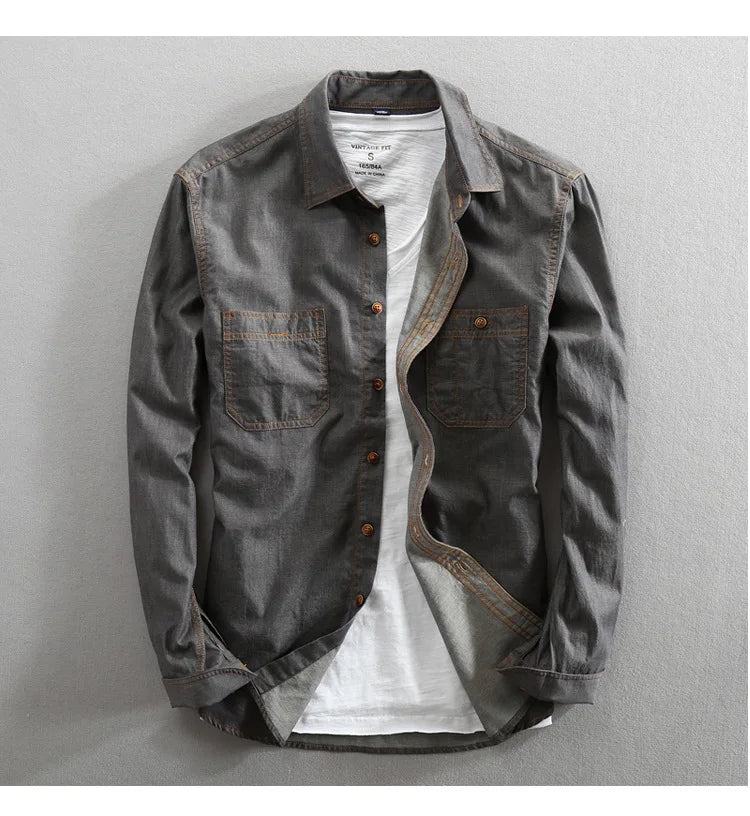 "Camicia Blu" – Denim Sleeve Shirt By Enzo Bellari®