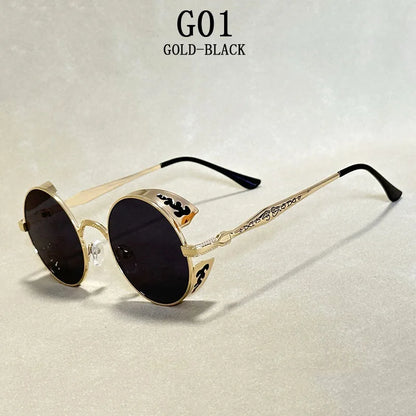 "Occhio Vapore" – Steampunk Round Sunglasses By Enzo Bellari®