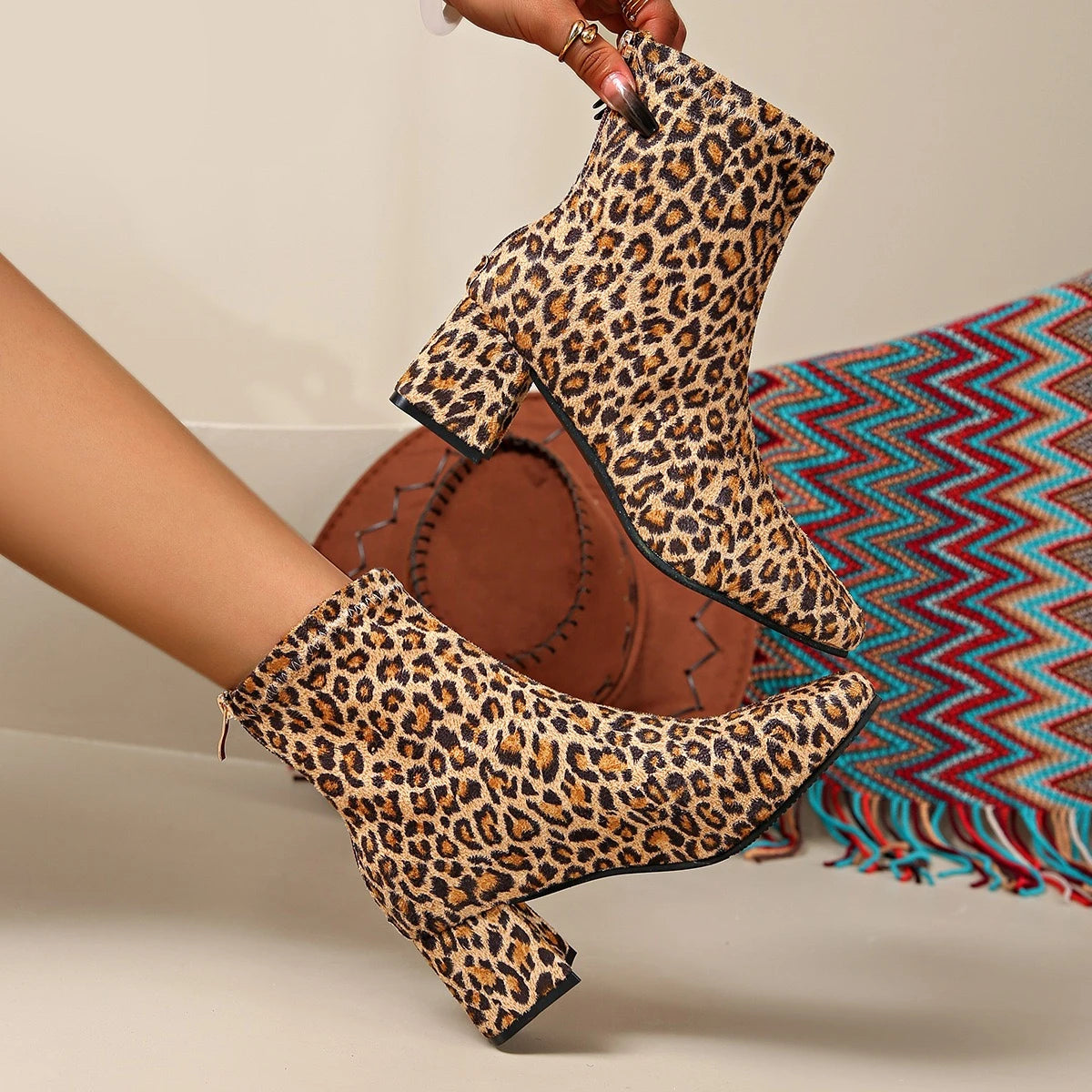 "Bello Sogno" – Leopard Print Ankle Boots By Enzo Bellari®